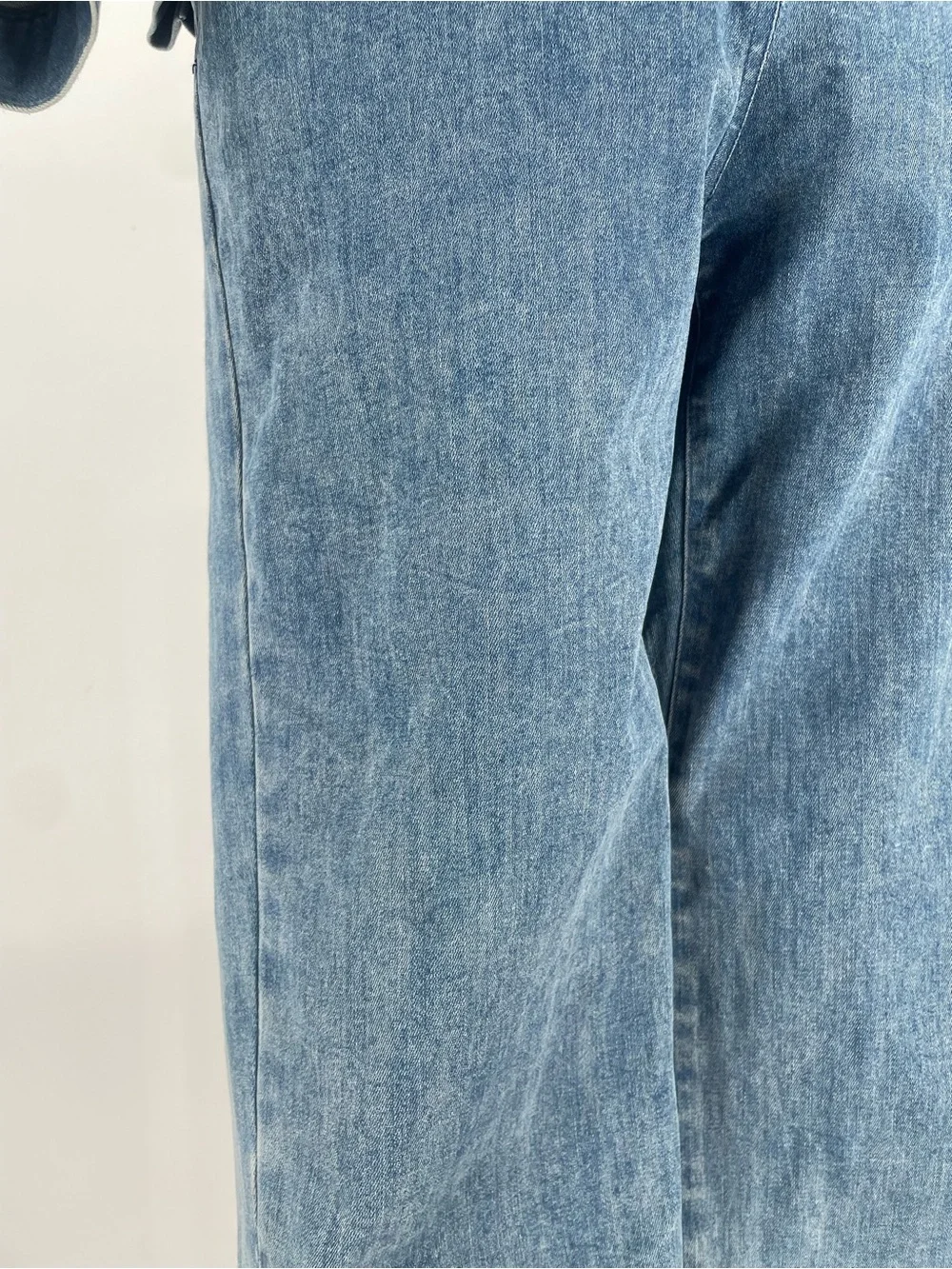 2 Piece Denim Set Per Se By Carlisle Pleated Jean Jacket & Straight Leg Jeans